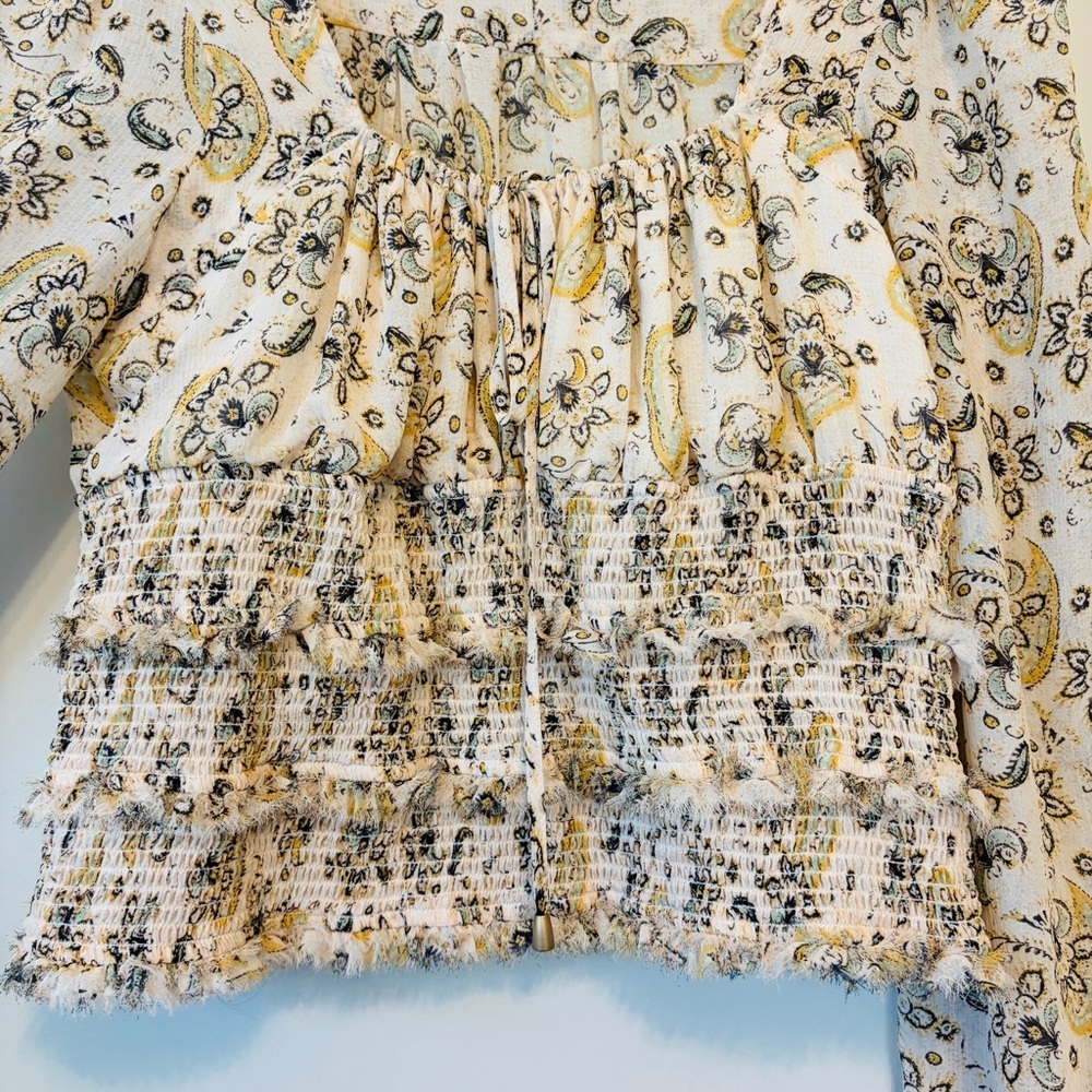 Free People Cream and Yellow Paisley Blouse - Picture 4 of 6
